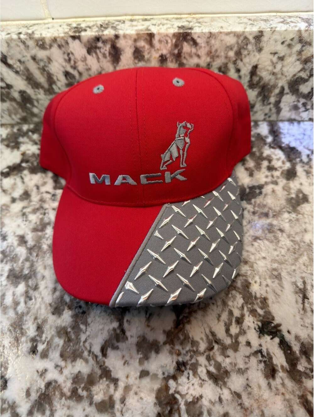 MACK Embroidered MACK Truck Dog Logo Modern Trucker Hat Adult Red New